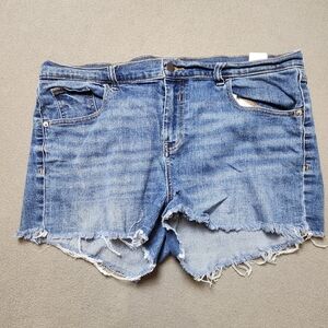 Old Navy Denim Boyfriend Jean Shorts Distressed Summer Sz 16